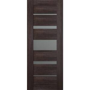 Vona 07-03 18 in. x 96 in. No Bore 7-lite Frosted Glass Veralinga Oak Wood Solid Composite Core Interior Door Slab