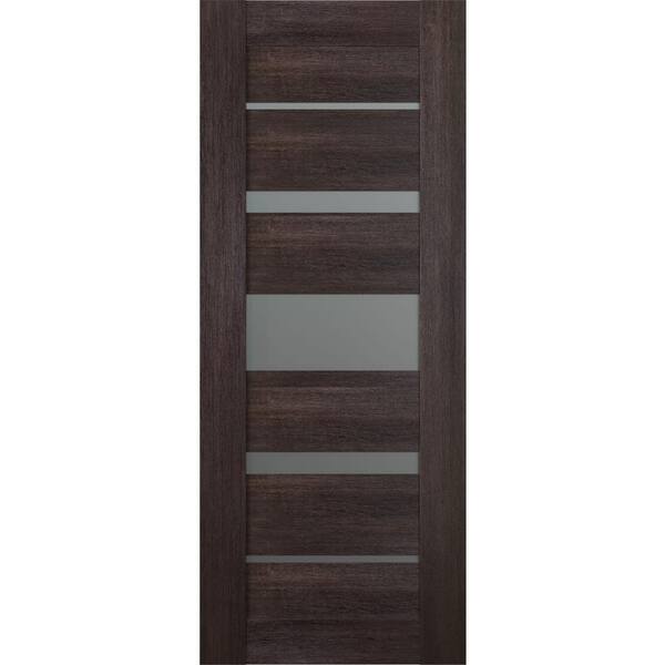 Belldinni Vona 07-03 18 in. x 96 in. No Bore 7-lite Frosted Glass Veralinga Oak Wood Solid Composite Core Interior Door Slab