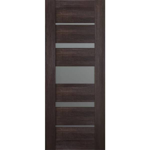 Belldinni Vona 07-03 24 in. x 96 in. No Bore 7-lite Frosted Glass Veralinga Oak Wood Solid Composite Core Interior Door Slab