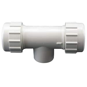 1 in. x 1 in. PVC Compression Tee Fitting with 1 in. FIP Branch