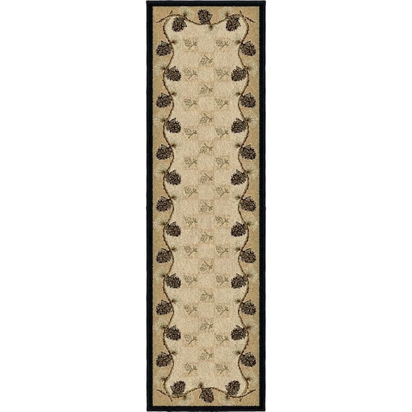 Lodge King Pine Bluff Beige 2 ft. x 8 ft. Area Rug