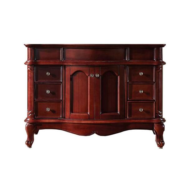 Virtu USA Norhaven 47 in. Vanity Cabinet Only in Antique Cherry-DISCONTINUED