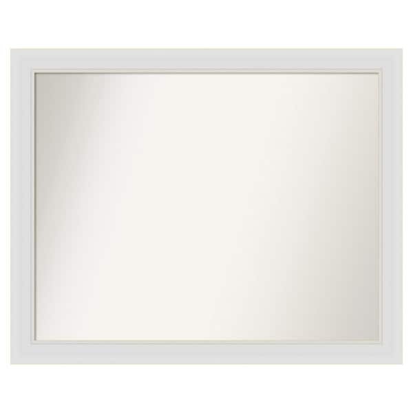 Amanti Art Flair Soft White Narrow 36 in. x 29 in. Custom Non-Beveled Satin Recyled Polystyrene Bathroom Vanity Wall Mirror