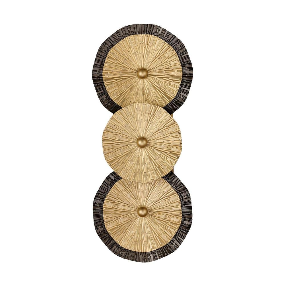 Breegan Jane Lincoln 7.25 in. W x 17.25 in. H 2-Light Distressed Gold Dimmable Wall Sconce price history on PriceWatchPro