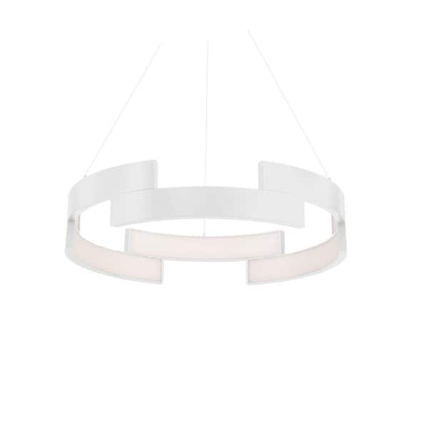 WAC Lighting Trap 38 in. 680-Watt Equivalent Integrated LED White Pendant with PC Shade