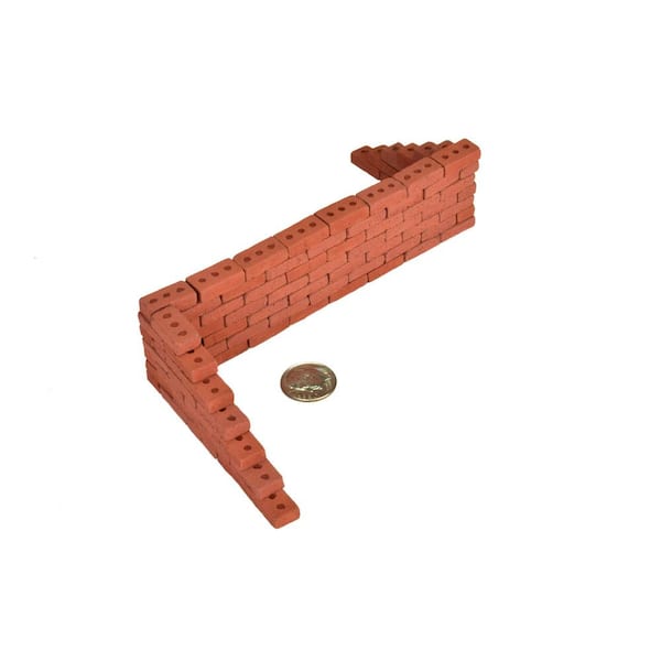 100 Pcs 0.625" x 0.31" x 0.2" Cement Paintable Mini Bricks, 1/12 Scale DIY Model Bricks for Micromodel Enthusiast