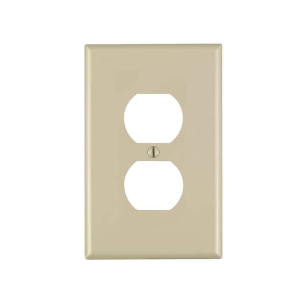 Leviton 1-Gang Midway Duplex Outlet Nylon Wall Plate, Ivory
