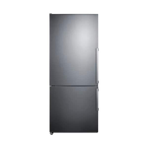 Summit Appliance 28 in. W 14 cu. ft. Bottom Freezer Refrigerator in Stainless Steel, Counter Depth