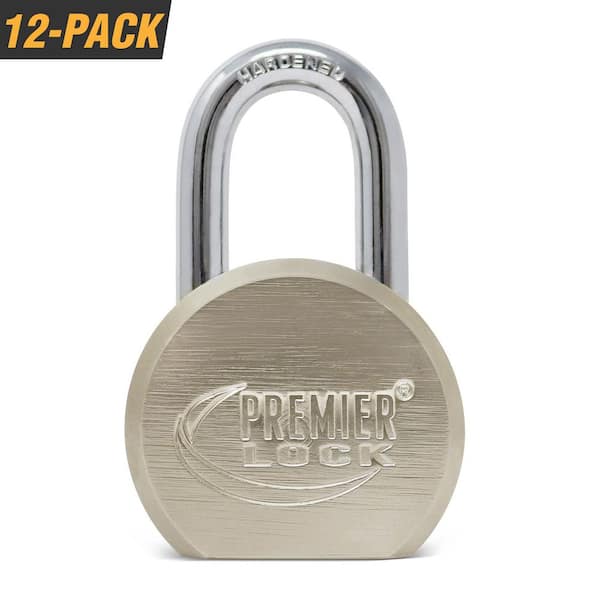 Premier Lock 2-5/8 in. Premier Solid Steel Commercial Gate Keyed Padlock with Short Shackle and 36 Keys Total (12-Pack, Keyed Alike)