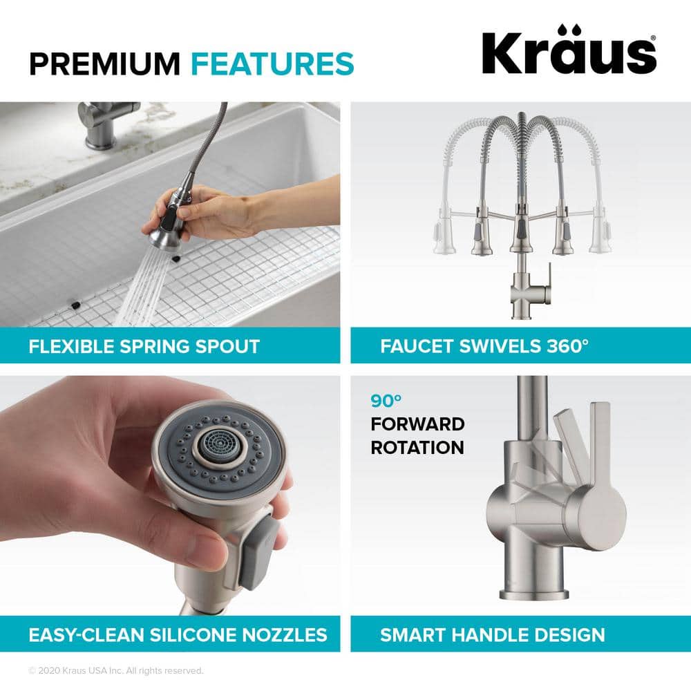 Champagne Bronze Commercial Style Pull-Down Kitchen Faucet