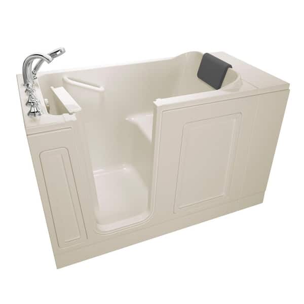 American Standard Acrylic Luxury Series 60 in. x 30 in. Left Hand Drain Walk-in Soaking Bathtub in Beige