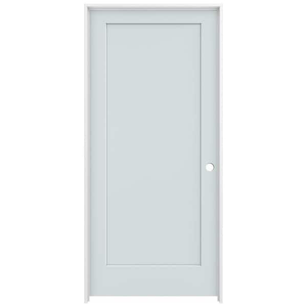 JELD-WEN 36 in. x 80 in. Madison Light Gray Left-Hand Smooth Solid Core Molded Composite MDF Single Prehung Interior Door