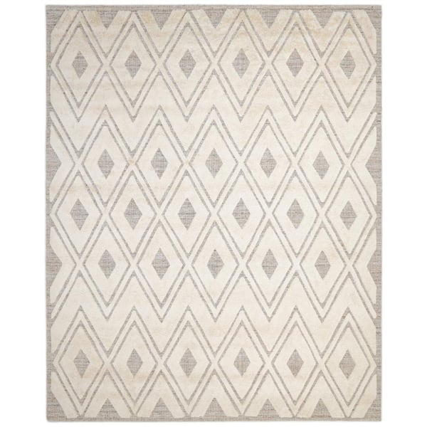 Tribal Fulton Beige 3 X 5 Hand Loom Wool Viscose Cotton Indoor Area Rug