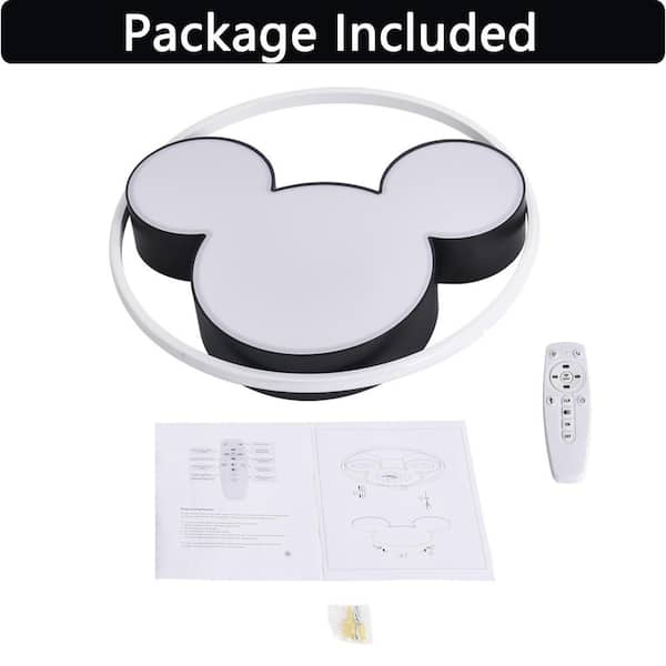 HUOKU Lumin 20.47 in. 1-Light Black and White Smart LED