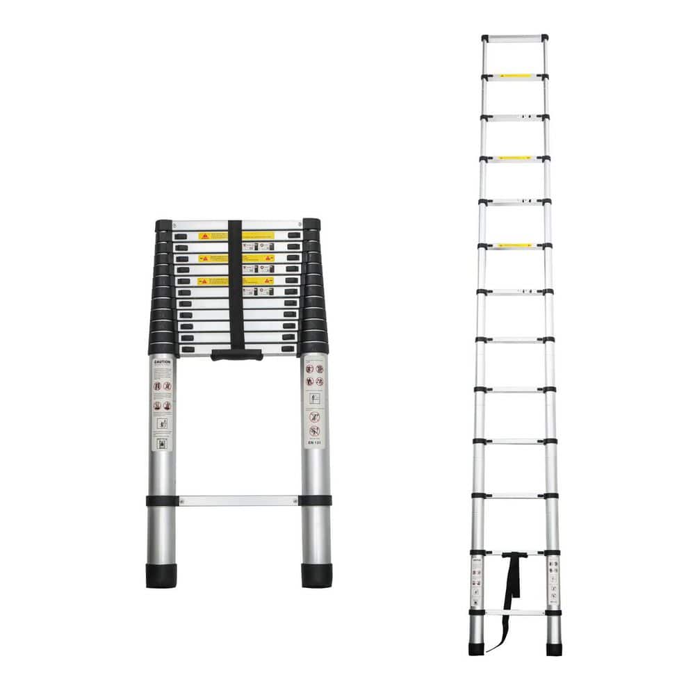 12.5 ft. Aluminum Alloy Extension Ladder, Portable Multi-Purpose Telescopin