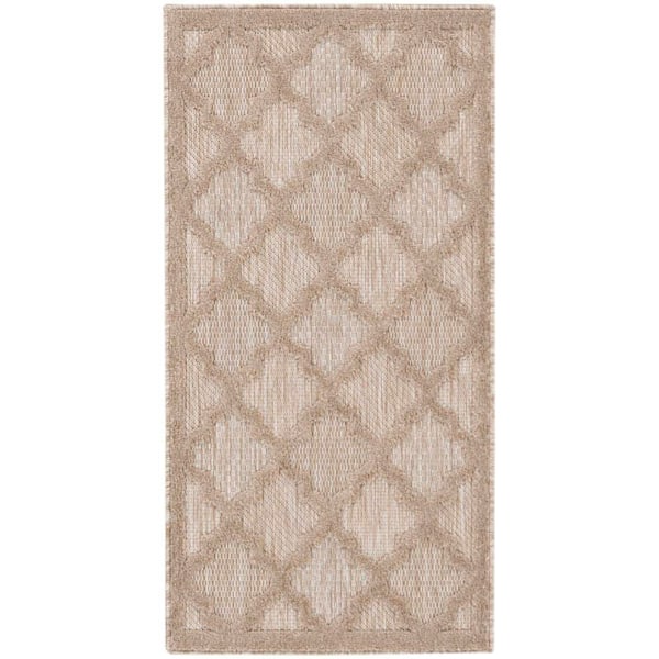 Nourison Easy Care Natural doormat 2 ft. x 4 ft. Trellis Contemporary Area Rug