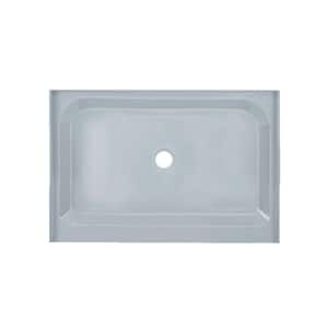 Voltaire 48 in. L x 32 in. W Alcove Shower Pan Base with Center Drain in Grey