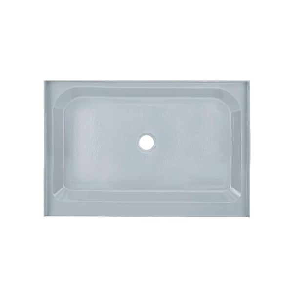 Swiss Madison Voltaire 48 in. L x 32 in. W Alcove Shower Pan Base with Center Drain in Grey