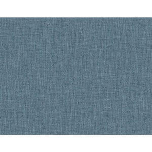 60.75 sq. ft. Tedlar Washed Blue Tweed High Performance Vinyl Unpasted Wallpaper Roll