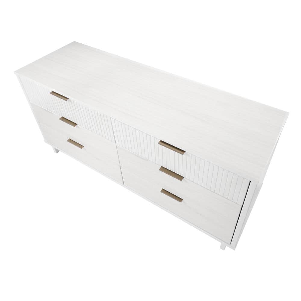 Granville White Double Wide Dresser with Soft Close Drawers