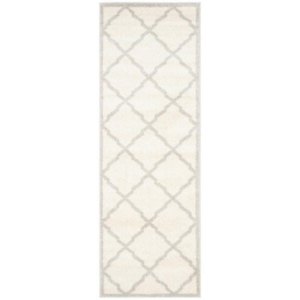 SAFAVIEH Amherst Beige/Light Gray 2 ft. x 9 ft. Distressed Diamond Runner Rug