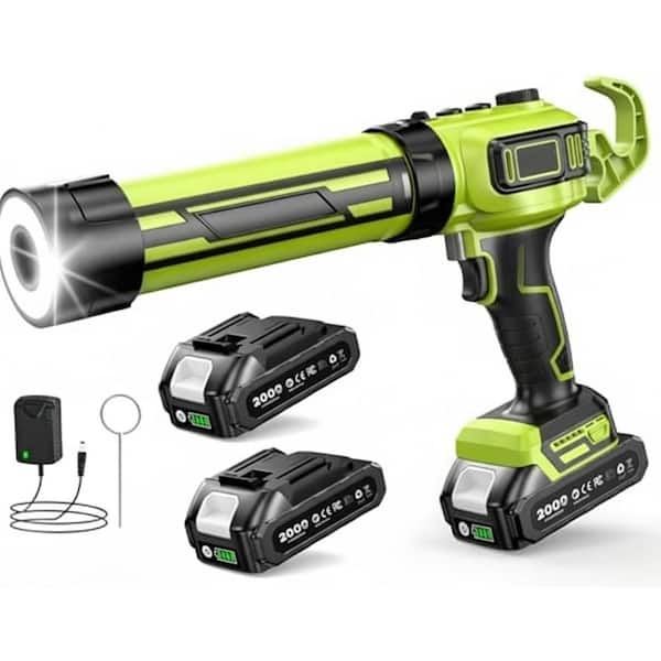 550 lb. Thrust Caulk Gun Cordless Electric with LED Light Variable Speed Anti-Drip for Filling Sealing 1-Piece