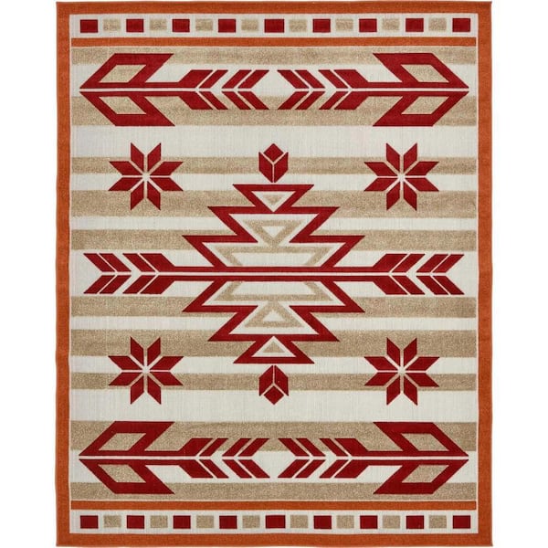 Indoor/Outdoor Albuquerque Burgundy 8' 0 x 10' 0 Area Rug