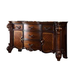 21.25 in. Brown 5-Drawer Wooden Dresser Without Mirror