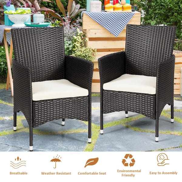 Black Replacement Dining Chair Cushion to fit Rattan Wicker Garden Furniture 