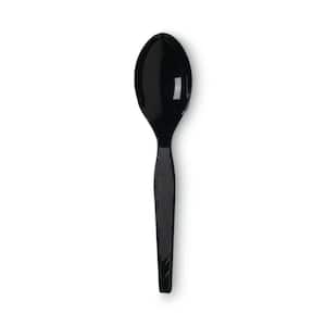 Black Disposable Polystyrene Teaspoons Utensils, Heavy Mediumweight (1000-Per Case)