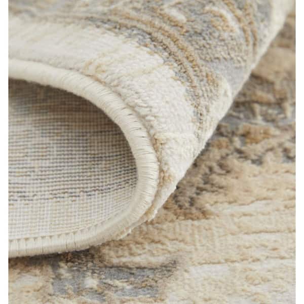 10 x 14 Tan, Ivory Solid Color Area Rug