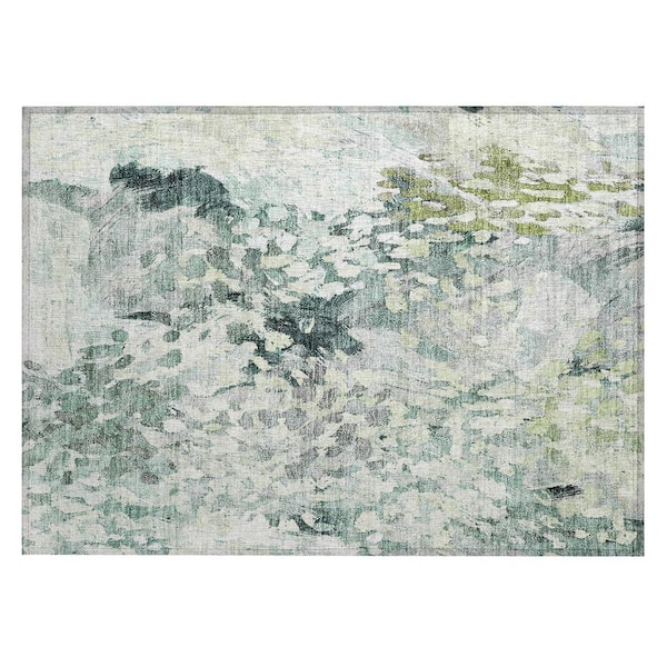 Chantille Machine Washable Indoor/Outdoor Abstract ACN2736 Mint 2 ft. x 3 ft. Accent Rug