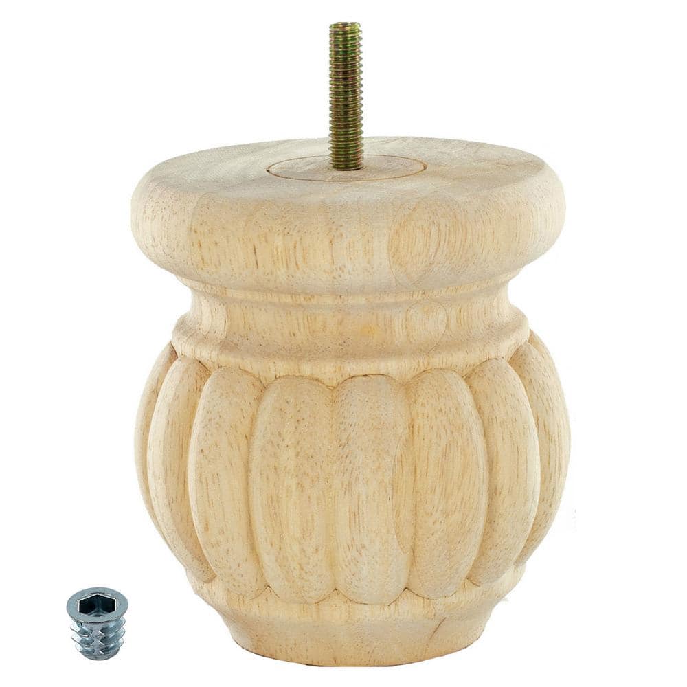 Unfinished Solid Hardwood Round Bun Foot for Furniture
