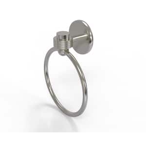 Satellite Orbit One Collection Towel Ring with Groovy Accent in Satin Nickel