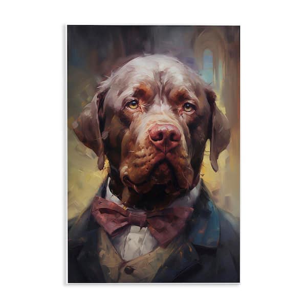 Dog in Timeless Suit Fashion by Wumples Unframed Animal Graphic Art Print 19 in. x 13 in.
