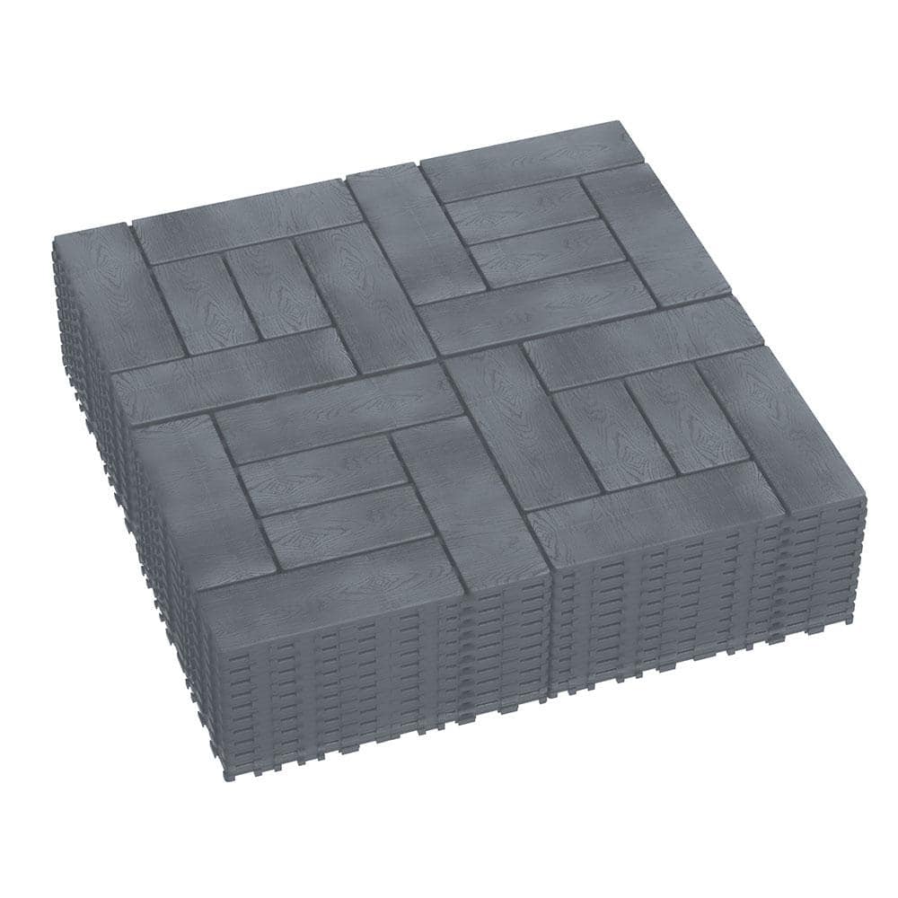 12 in. x 12 in. ZZ Style Patio DIY Module Interlocking Deck Tile in Dark Gray, Quick and Easy to Install (44-Piece) price history on PriceWatchPro