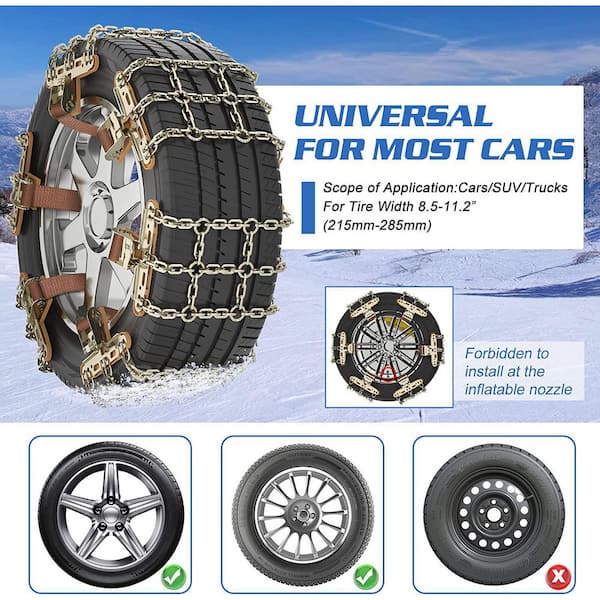 Upgraded Tire Chains, Car Snow Chains Emergency Anti-Skid Chains
