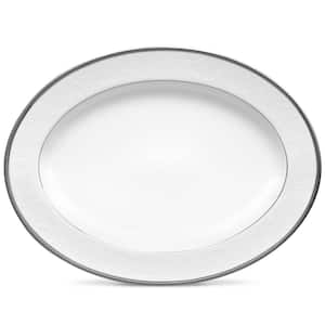 Regina Platinum 16 in. (White) Porcelain Oval Platter