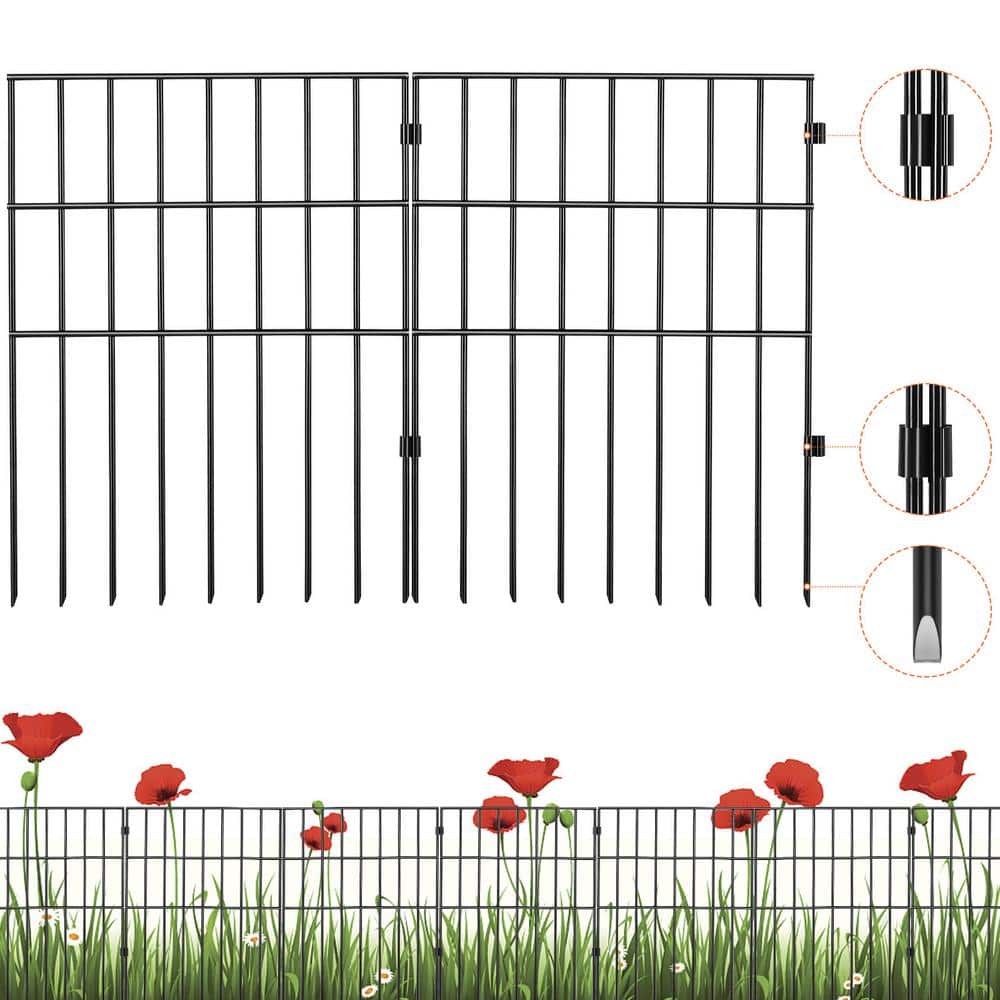 VEVOR Garden Fence No Dig Fence 17 in. H x 13 in. L Animal Barrier ...