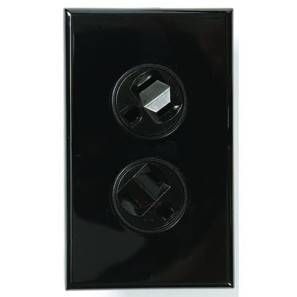 360 Electrical Rotating Duplex Outlet - Black