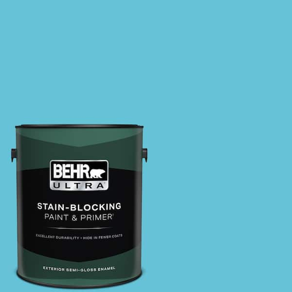 BEHR ULTRA 1 gal. #P480-4 Rushing Stream Semi-Gloss Enamel Exterior Paint & Primer