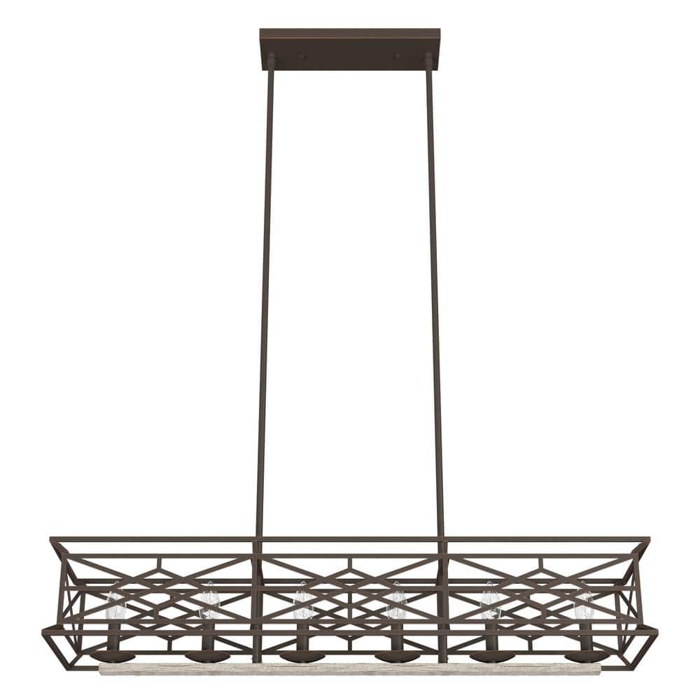 Langwood Onyx Bengal 6-Light Vintage Linear Chandelier