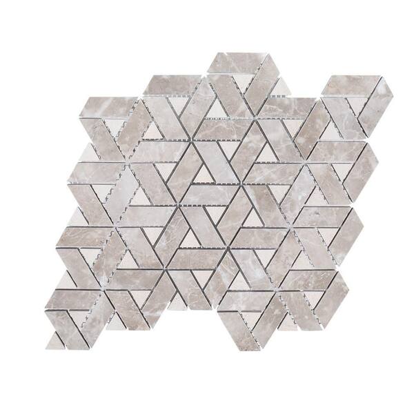 Jeffrey Court Campfire Brown 10.625 in. x 11.75 in. Geometric Honed Natural Stone Mosaic Wall and Floor Tile (8.67 sq. ft./Case)