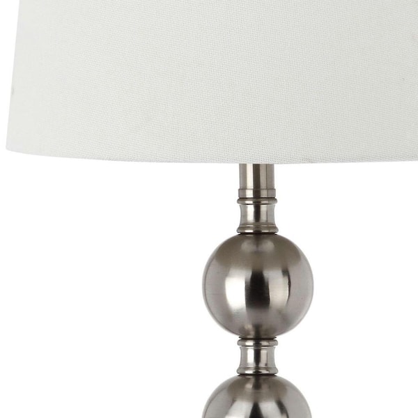 SAFAVIEH Stacked Gazing Ball 32.5 in. Nickel Table Lamp with Off