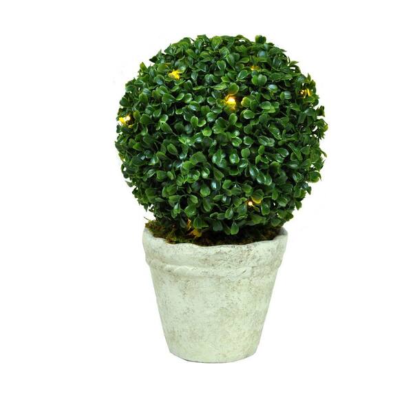 GKI / Bethlehem Lighting 10" Boxwood Single Ball Topiary with 15 LED Lights-DISCONTINUED