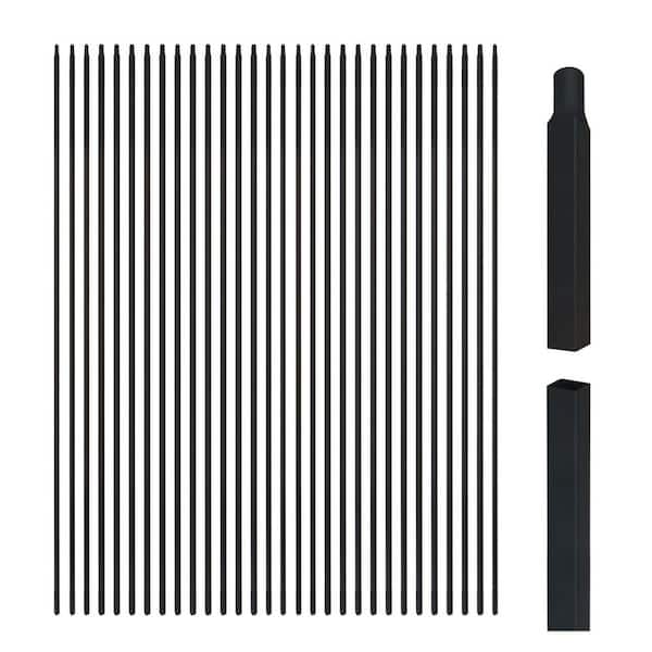 1/2 x 44 Straight Hollow Iron Baluster for Staircase Remodel Matte Black Metal Railing 30 Pack