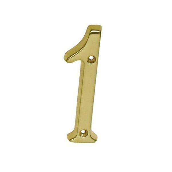 Schlage 4 in. Bright Brass Classic House Number 1