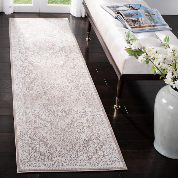Reflection Beige/Cream 2 ft. x 12 ft. Border Runner Rug