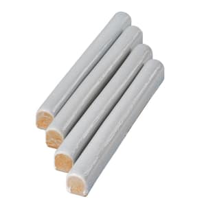 Deluxe 0.6 in. x 6 in. White Ceramic Glossy Pencil Liner Tile Trim (0.25 sq. ft./case) (10-pack)