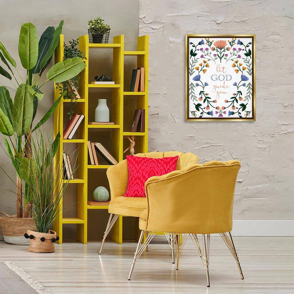Floral Let God Guide You by Angel Nicole Gold Floater Frame Nature Graphic Art Print 21 in. x 17 in. price history on PriceWatchPro